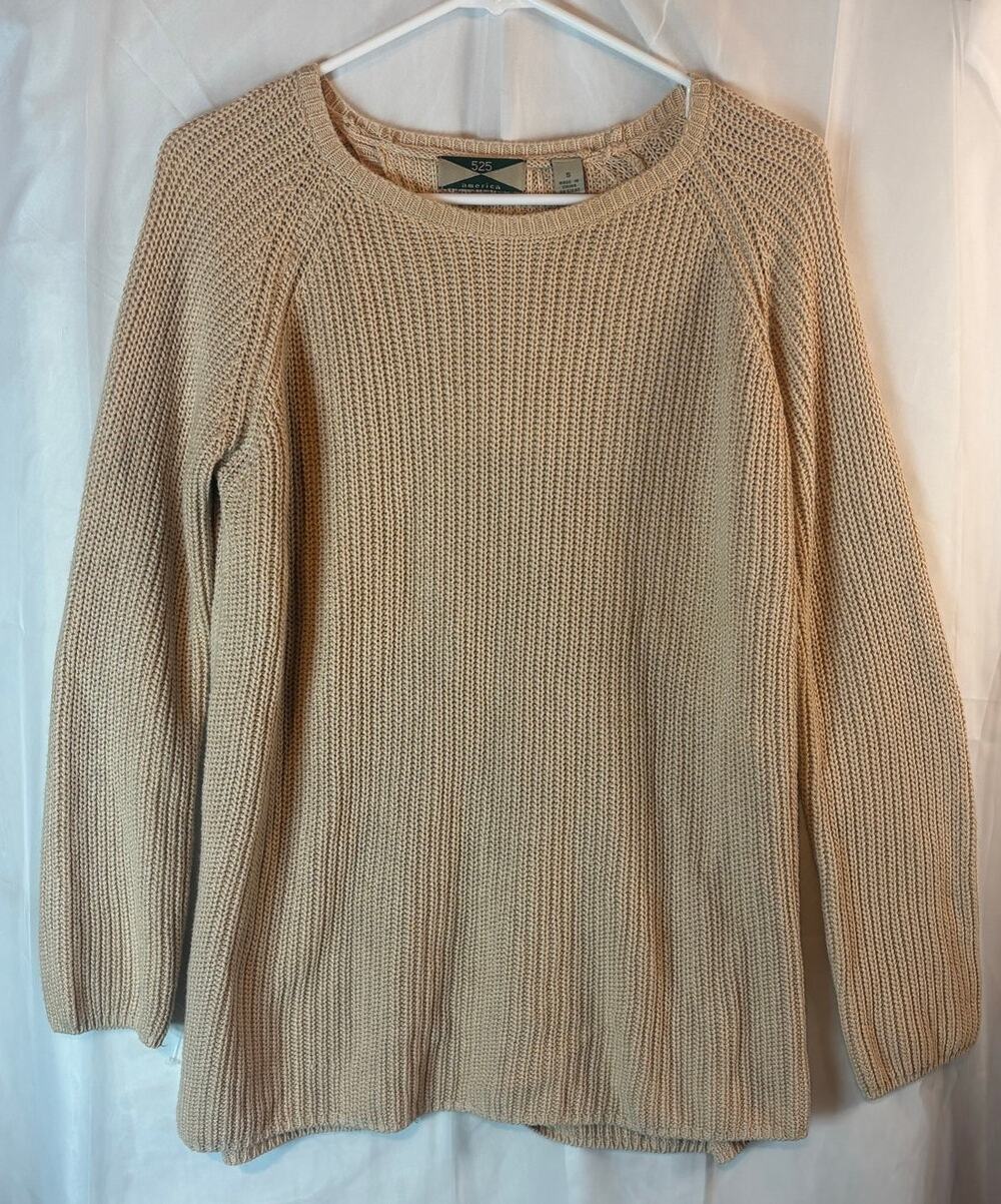 525 America Beige Knit Sweater Size Small